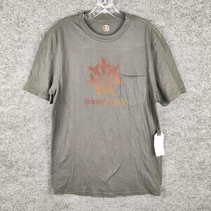 Ever SnowMotion Shirt Mens Medium Green Pocket Graphic Snowboard Tee USA